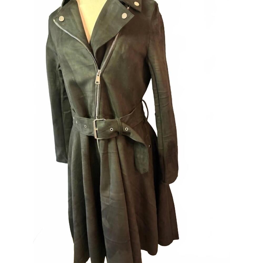 NEW CQBYCQ women's long sleeve zipper dress in black